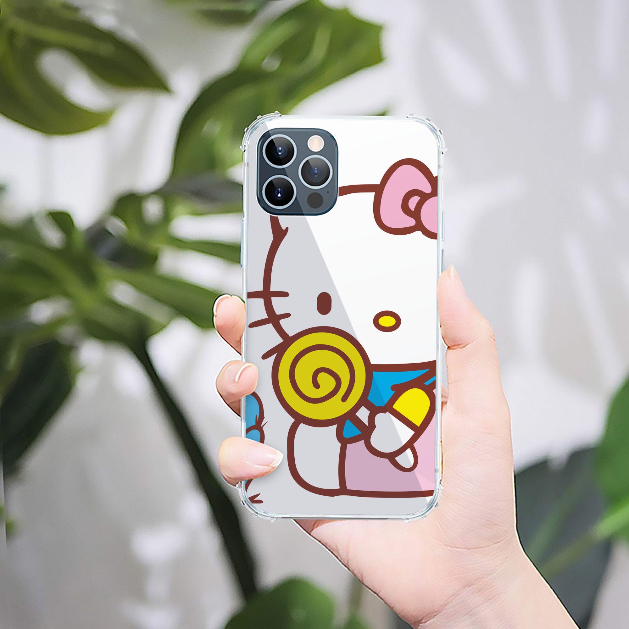 （画像用） Hello Kitty ハローキティ 【iPhone 12シリーズ対応】透明スマホケース（クリアソフトケース）